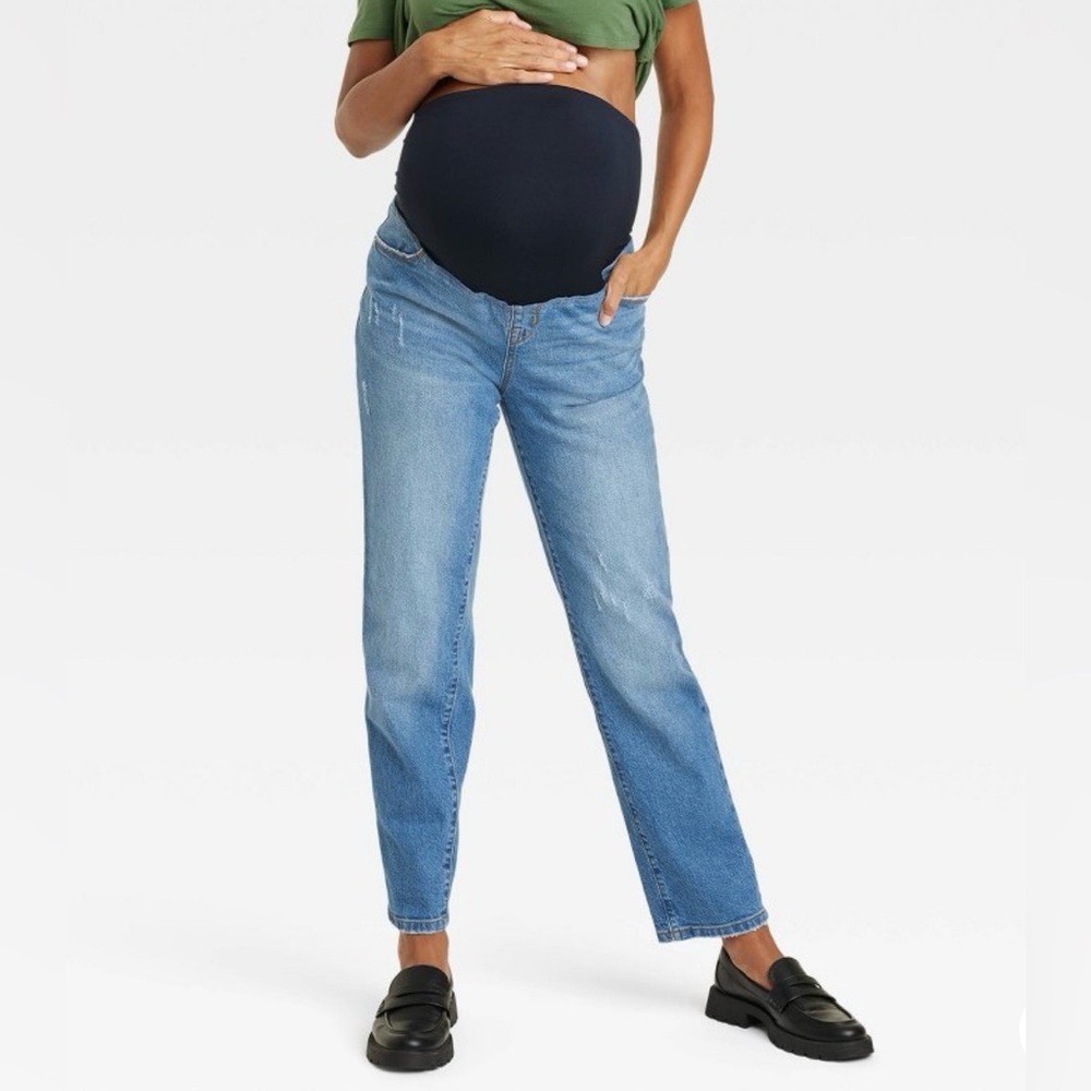 Over the Belly 90s Straight Leg Maternity Jeans